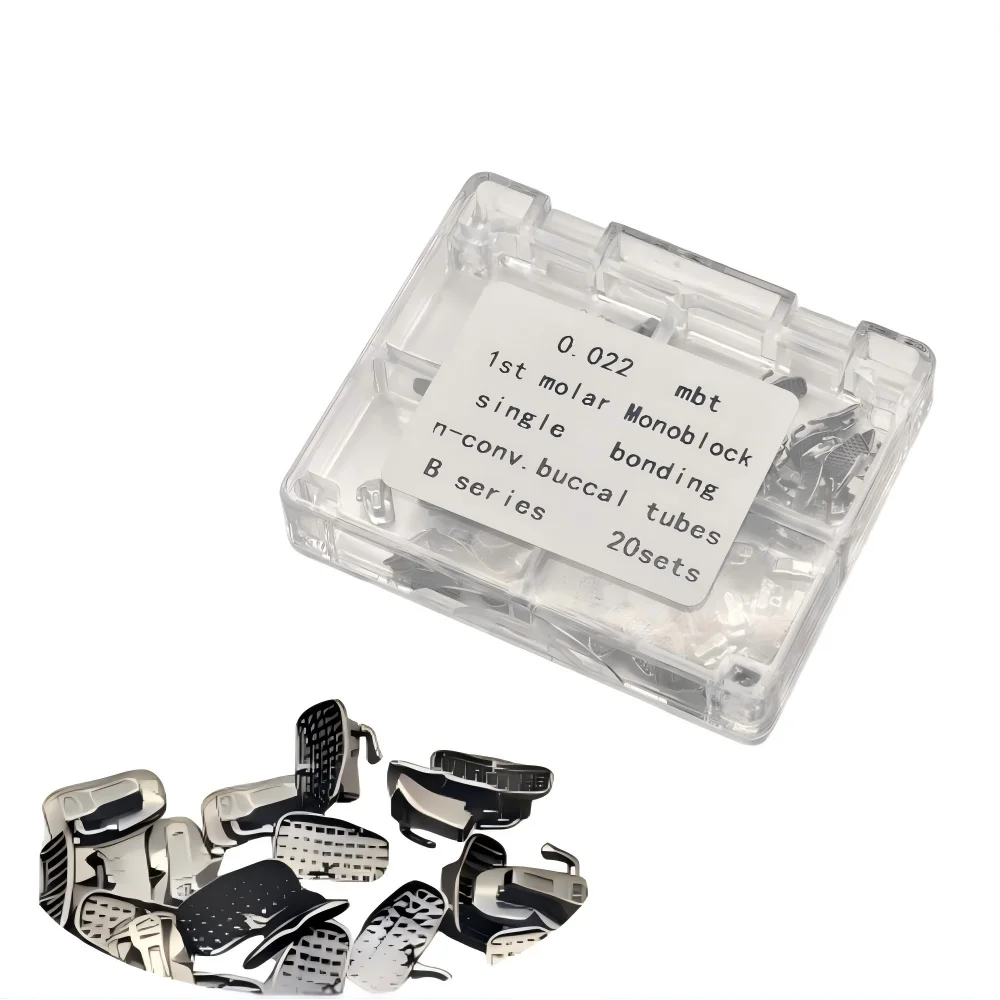 

80 шт./20 наборов стоматологических ортодонтических приклеиваемых букальных трубок, моноблочные, одинарные, неразборные, Roth MBT 0.022, стоматологический инструмент