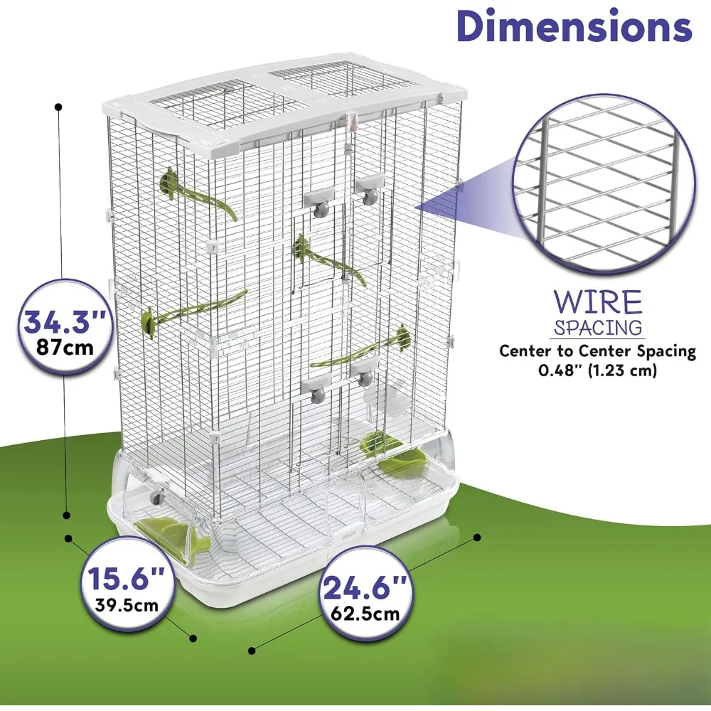 Imagem -04 - Gaiolas de Arame para Periquitos Aves Ninho Pessoas Médias e Altos Birdcage Finches e Canárias Gaiola Pet Cage Suprimentos