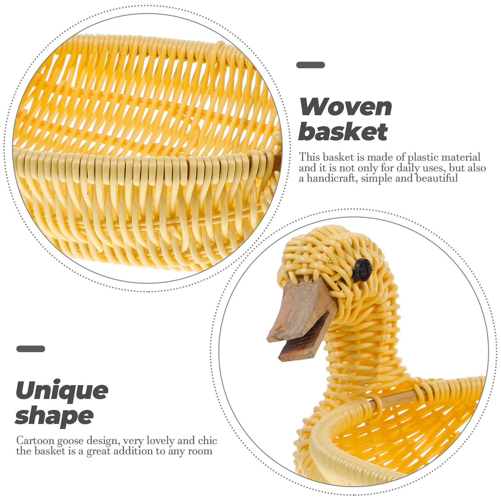 

3PCS Storage Basket Non Moisture Pressure Proof Cartoon Goose Room Bathroom Hotel Restaurant