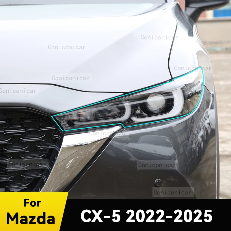 

Для MAZDA CX-5 2022-2025 защитная пленка для фар автомобиля, прозрачная передняя фара из ТПУ, наклейка на фару против царапин