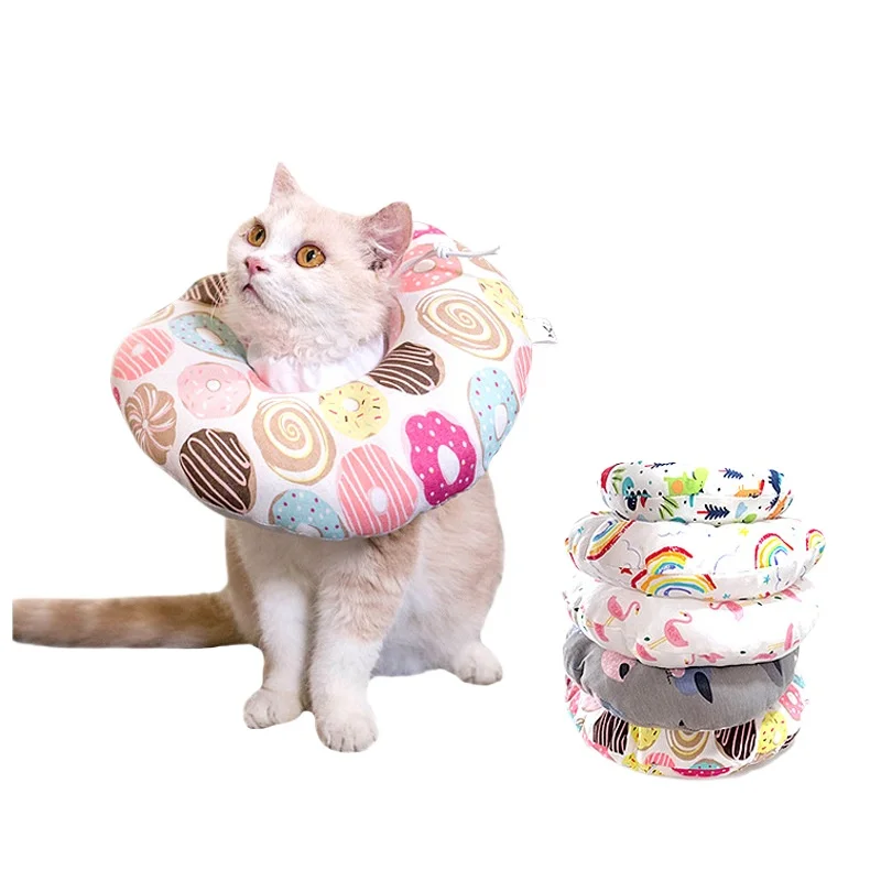 Soft Padded Cat Elizabethan Collar Anti-Scratch Anti-Lick Post Operative Comfortable Cat Neck Collar