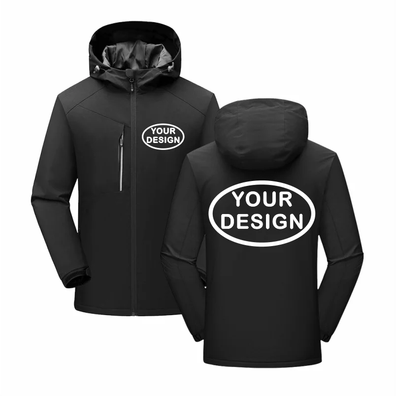 Chaqueta de invierno con logotipo personalizado, cortavientos grueso y cálido, diseño de marca, bordado impreso, abrigo a prueba de viento para