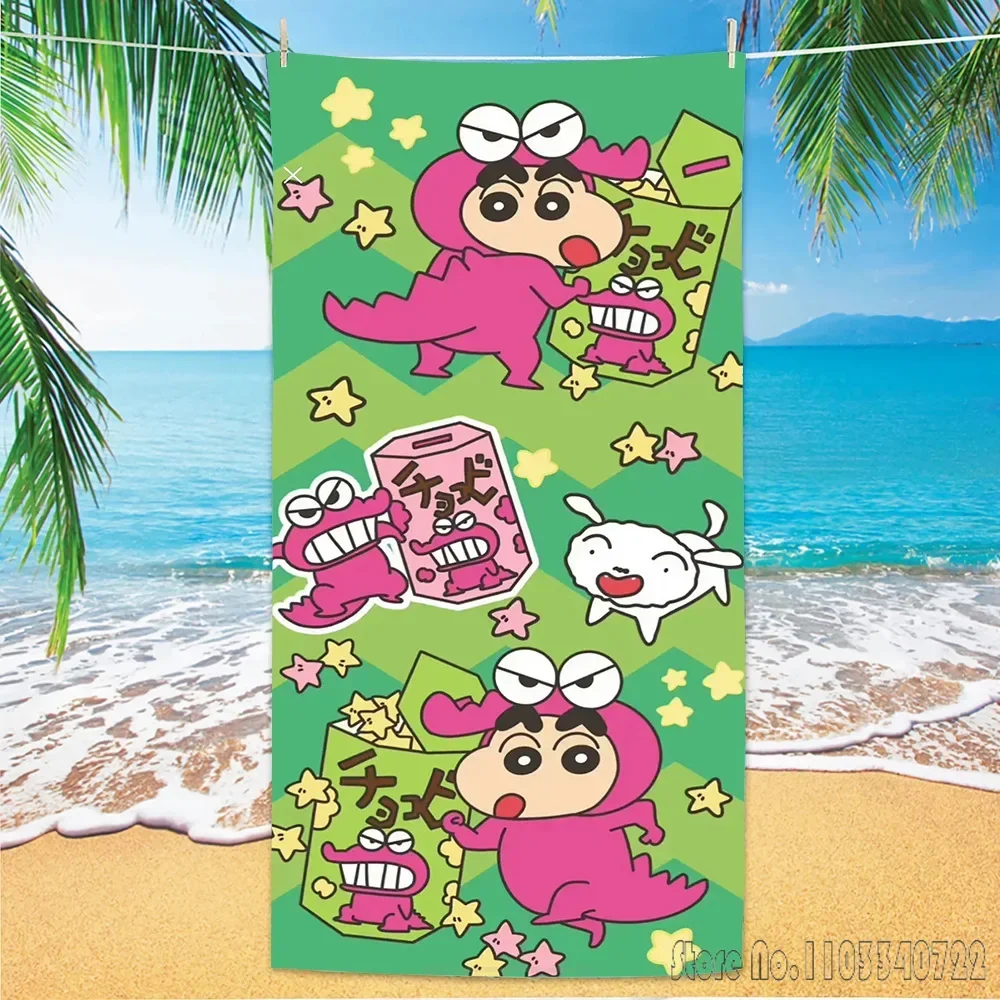 كارتون ~ تلوين شين تشان مناشف حمام ستوكات شاطئ السباحة منشفة ديكور للأطفال هدية 75x150 سنتيمتر
