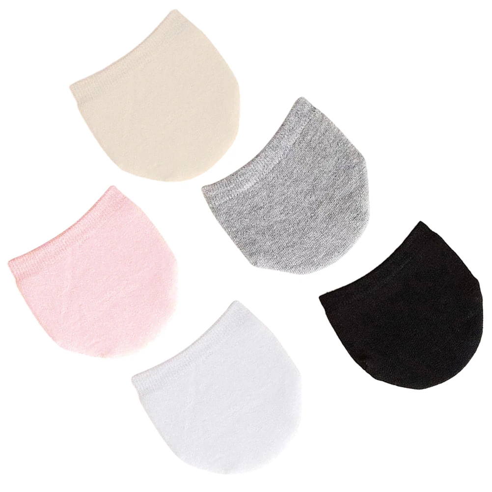 

Pure Cotton Sweat Absorbing Invisible Boat Socks Half Toe Topper Low Cut Hidden Summer Socks