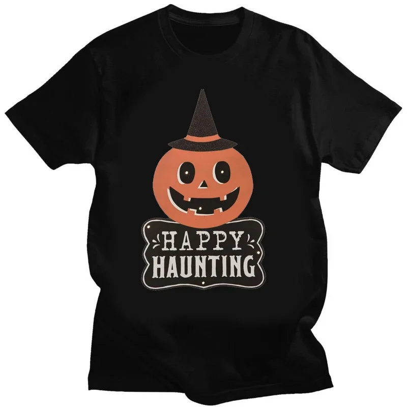 Creative Holiday Gift Trick or Treat T-shirts Happy Halloween Skeleton Ghosts Dancing T-shirt  Women Men Clothing Tee Ropa