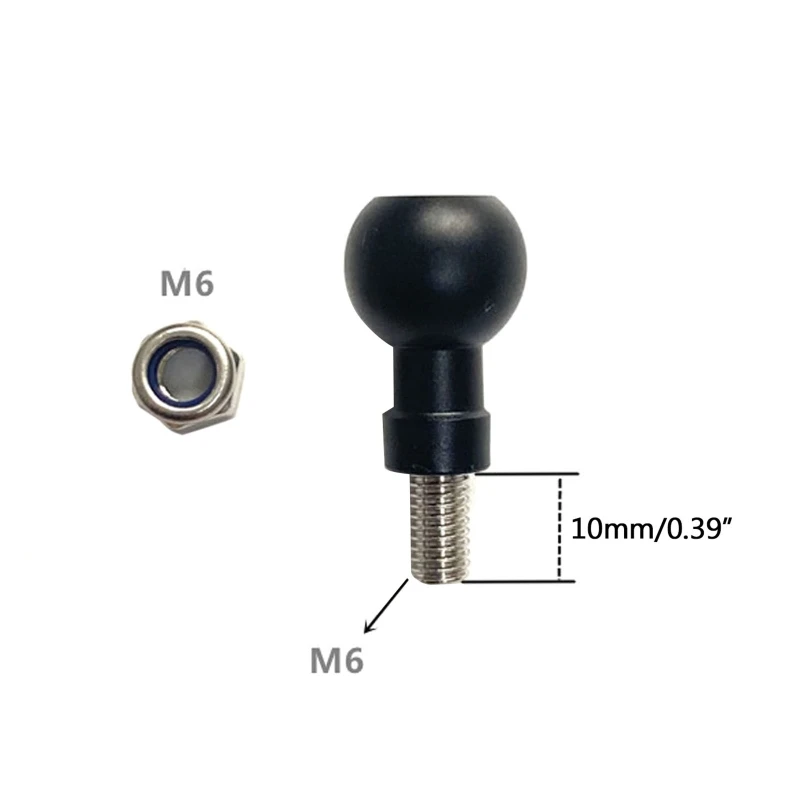 R91A lega di alluminio 1/4 vite 17mm montaggio a sfera adattatore testa a sfera supporto per telefono per Go Pro staffa per fotocamera supporto per moto