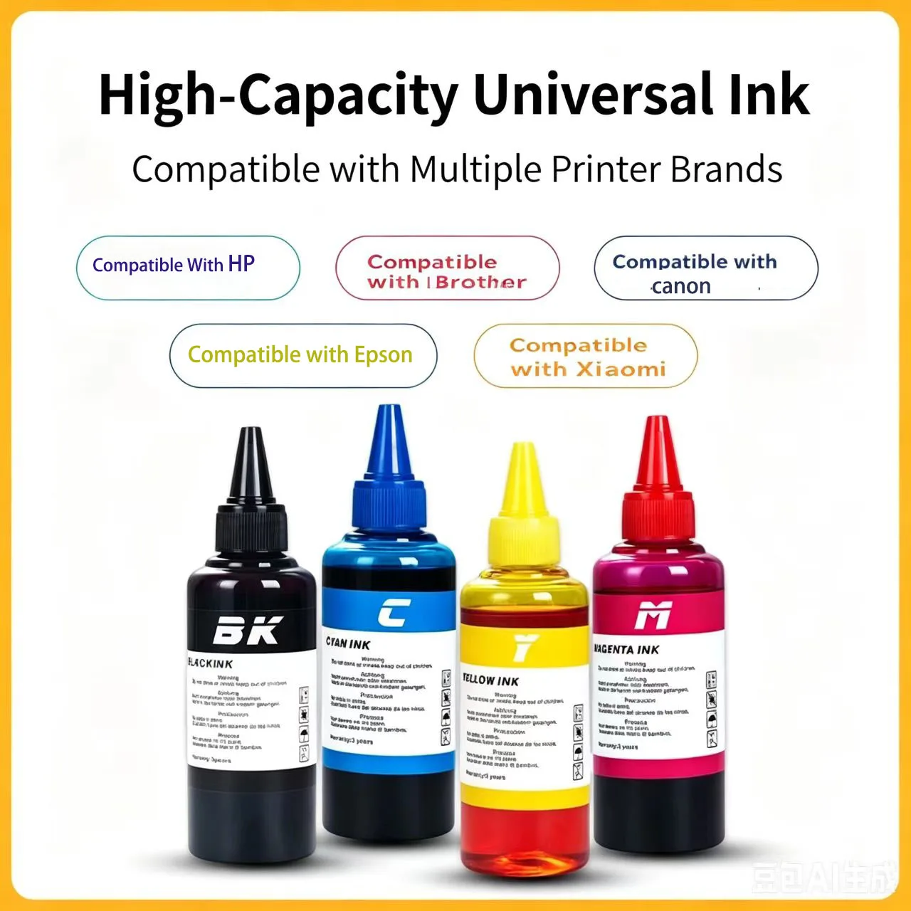 100ml Universal Dye Ink BK C M Y Kit Compatible For HP Canon