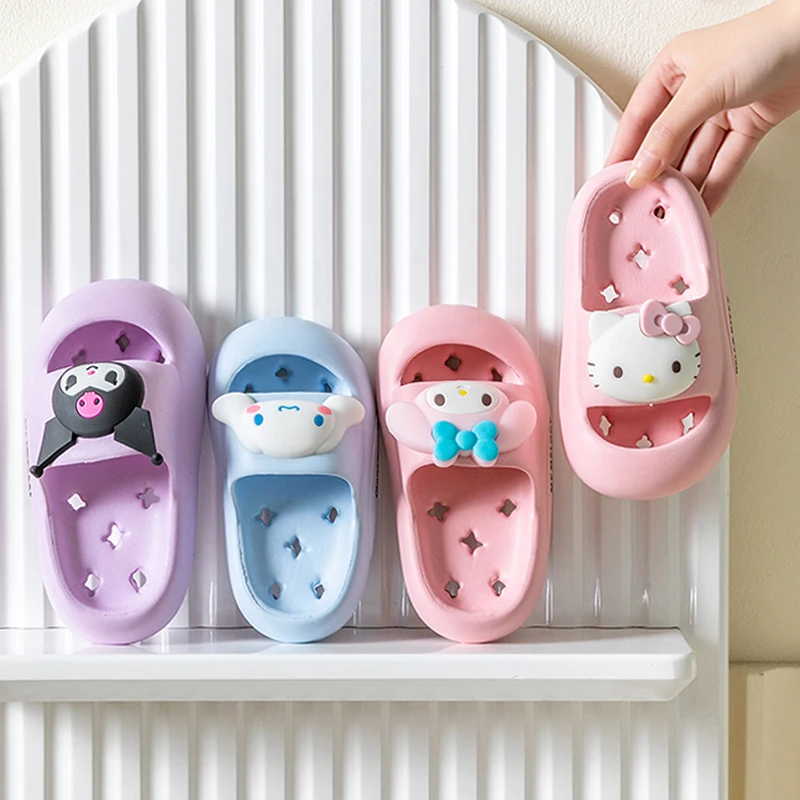 Sanrio kawaii Hello Kitty Sanrio Сандалии с отверстиями Тапочки Сандалии Kawaii Eva Anime Домашняя пляжная обувь Летние тапочки для взрослых и детей