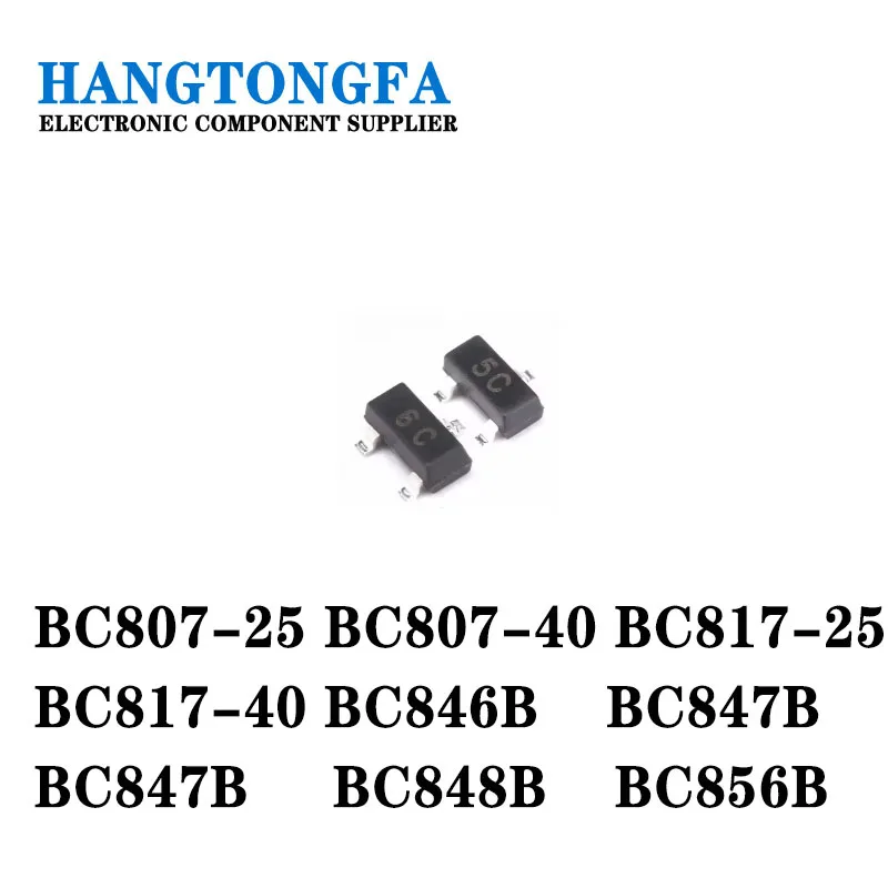 50PCS BC807-25 BC807-40 BC817-25 BC817-40 BC846B BC847B BC847C BC848B BC856B BC857B SOT23 BC856 BC857 NEW and Original