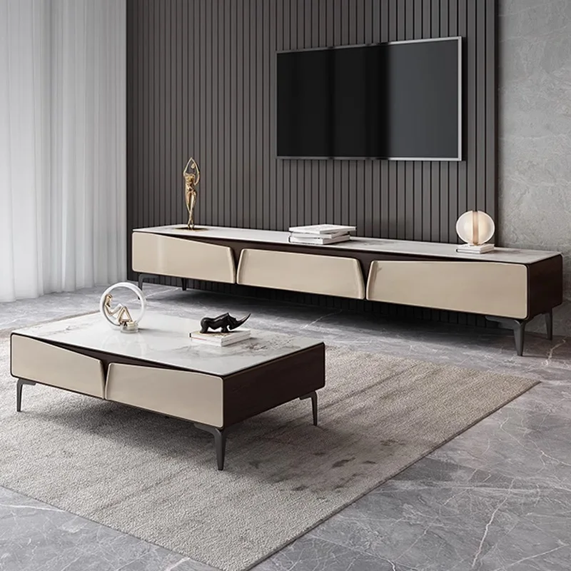 

Slate modern simple coffee table living room household size apartment Italian minimalist light luxury coffee table TV cabinet