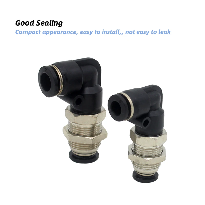 10pcs/lot PLM Series Bulkhead Male Elbow PLM4 PLM6 PLM8 PLM10 PLM12 PLM14 PLM16 quick connector Pneumatic fittings