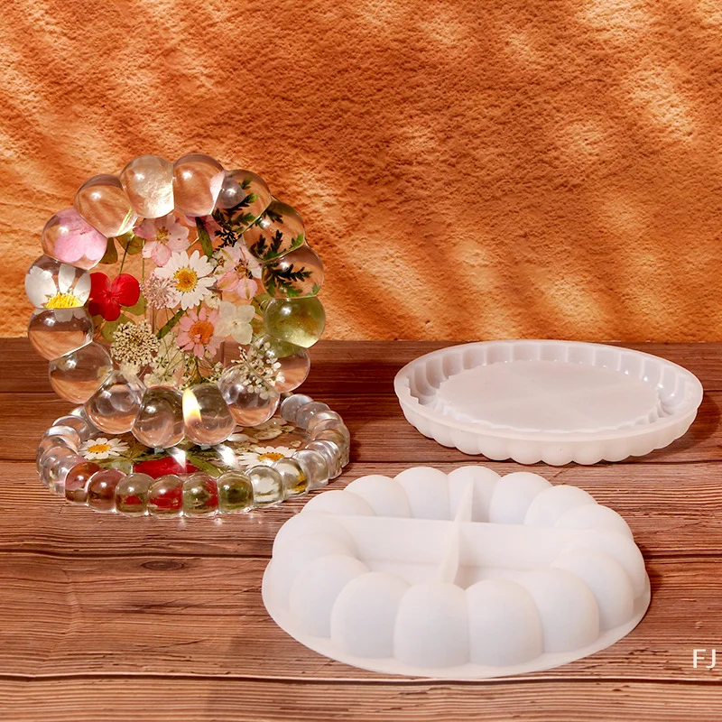 

[YU]1Pc Bubble Coaster Silicone Mold DIY Handmade Plaster Storage Tray Epoxy Resin Casting Mould Craft Molds Home Decor