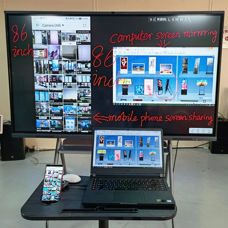 

55 "65" 75 дюймов 85 "100 дюймов Android умная электронная интерактивная доска для телевизора 4k ультра цифровой экран 4k