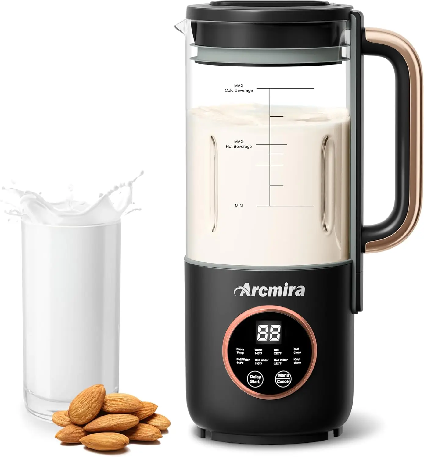 

Automatic Nut Milk Maker, 35 oz(1000ml) Homemade Almond, Soy, Oat, Plant-Based Milk and Non-Dairy Beverages, Almond Milk Maker w