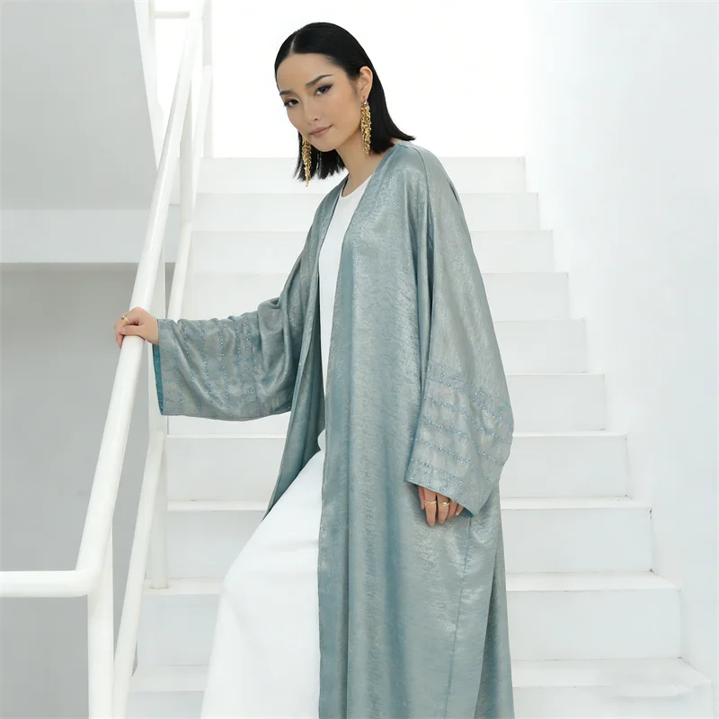 

Исламские платья-абайи для женщин на Ид из Дубая, блестящие кимоно-кардиганы, турецкие кафтаны, джалабии, мусульманские халаты, Vestidos