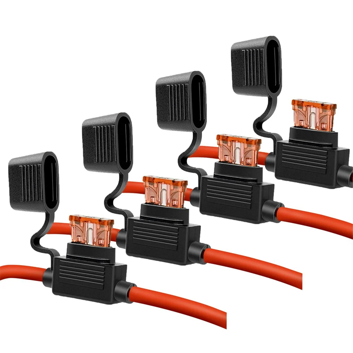 Suporte de fusível automotivo, 10 Gauge, 10 AWG, Inline, 40 AMP, Fusíveis de lâmina ATC, 4Pack