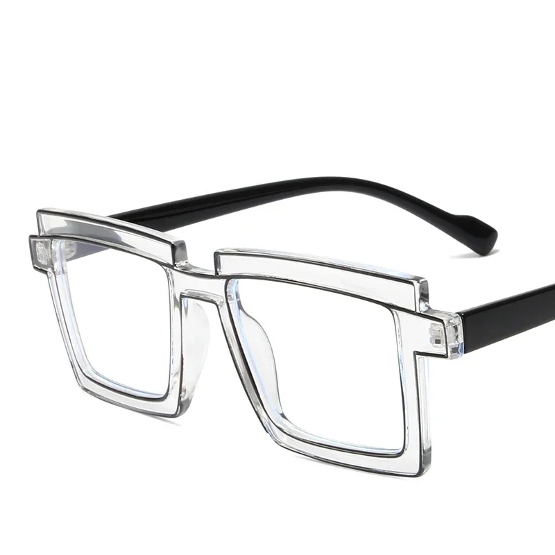 56791 Mode Cartoon Streifen Optische Brillengestell für Frauen Quadratische Nähte Farbe Anti Blau Computer Brille