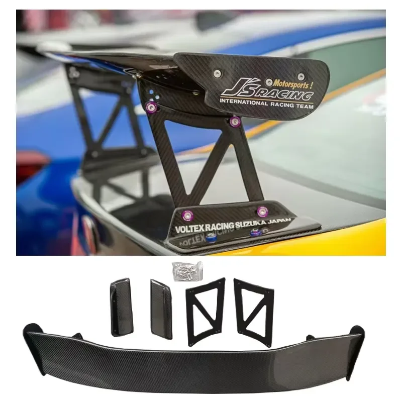 for Honda Civic 8th Gen Wet Carbon Fiber Spoiler JS Style FD2 Body Kit Retrofit Car Accessories