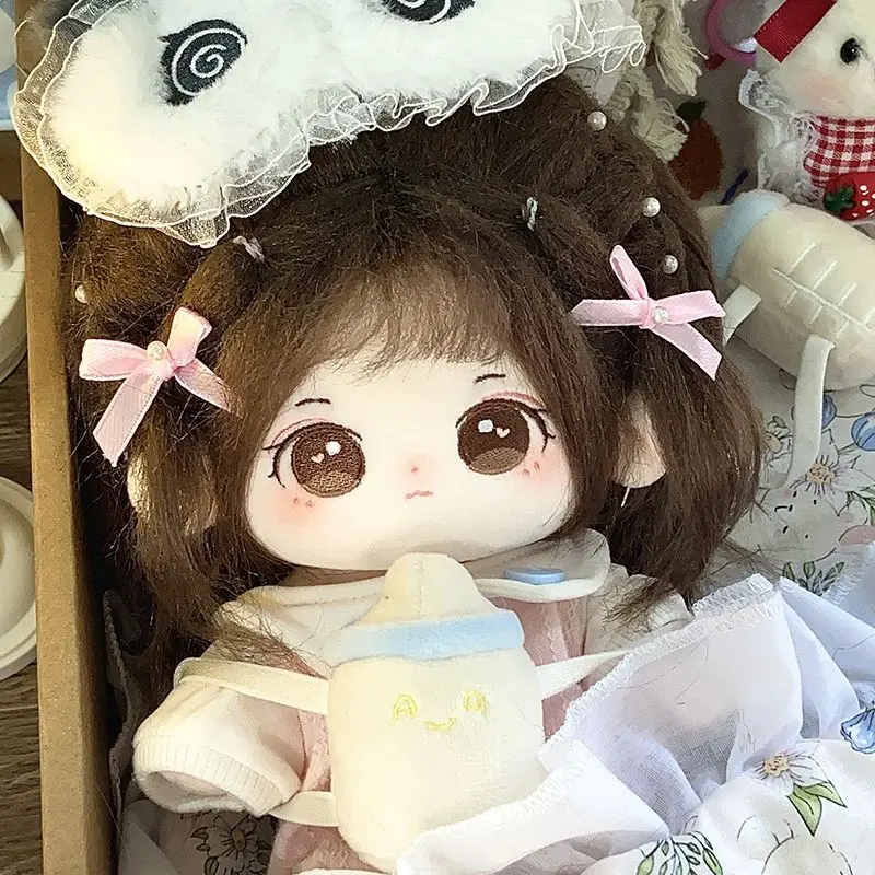 

20cm Kawaii Big Eyed Fat Doll Cotton Doll Idol Stuffed Super Star Figure Dolls No Attribute Fat Body Doll Can Change Clothes Gif