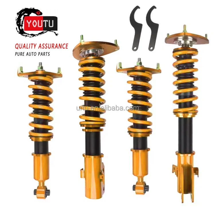 Adjustable Front & Rear Coilover Suspension Kit, High-Performance Damping Shock Absorbers for Multiple Vehicles