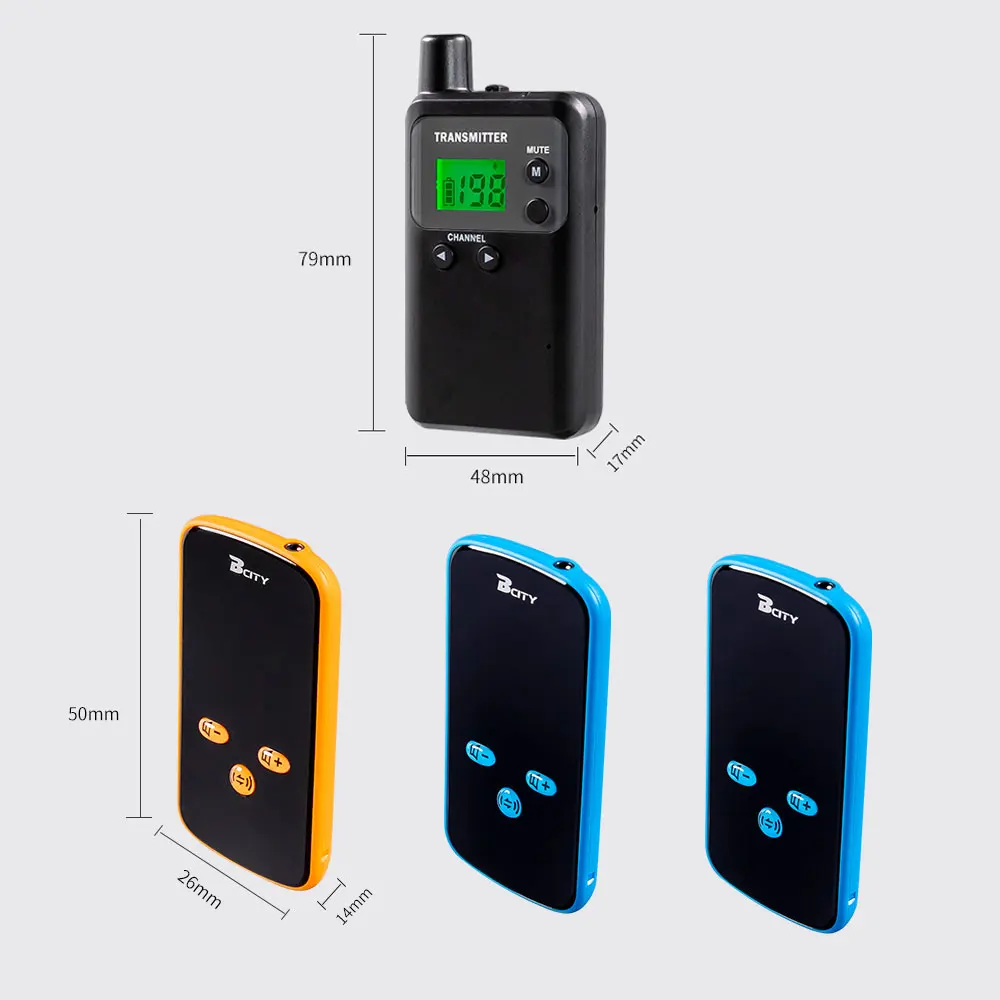 2.4G 무선 투어 가이드 시스템 오디오 위스퍼 장치 소형 마이크 (교회, 박물관, 관광객 그룹, 여행사용)