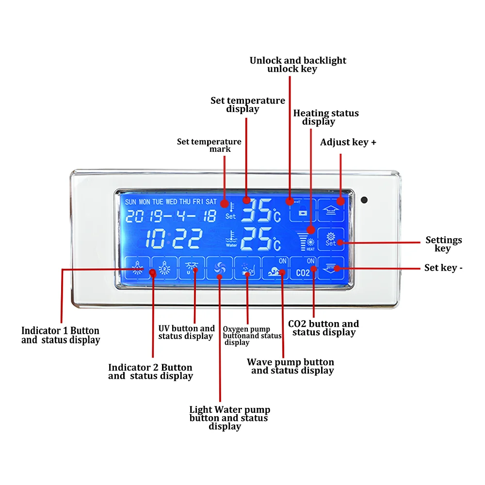 D1WY128 Smart Control Socket for Fish Aquarium-Rectangle Plastic Design Living Room Use European Standard Box Packed 110-240V
