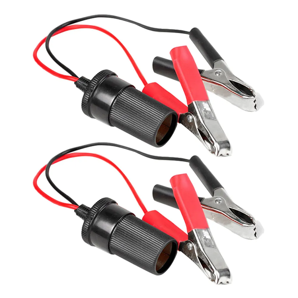 

2Pcs Car Battery Clips Extension Wire Large Alligator Clips Car Power Converter Jumper Cable Ends Automotive Voltage Display