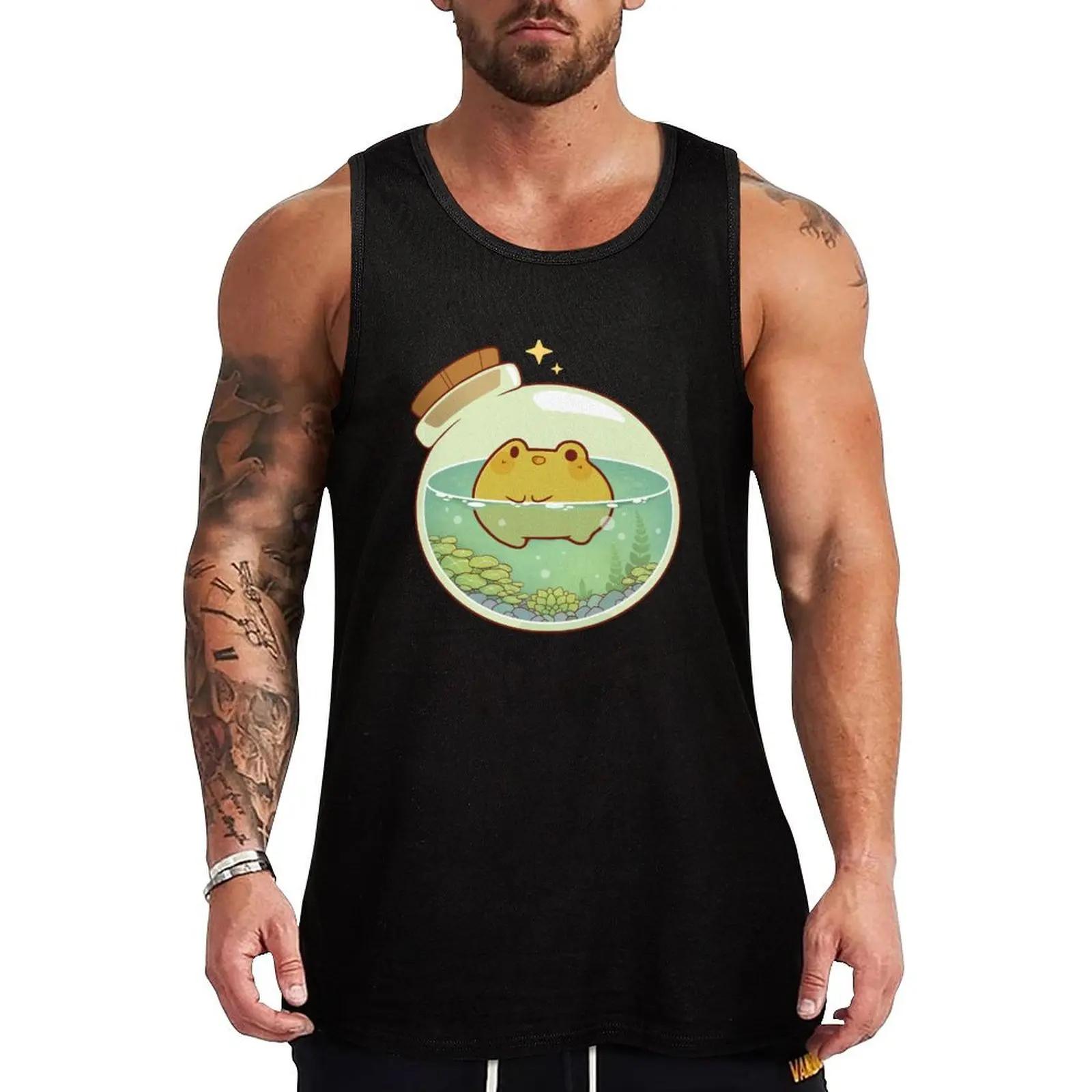 Round frog potion Tank Top Men's gym basketball clothing vests for men men clothes