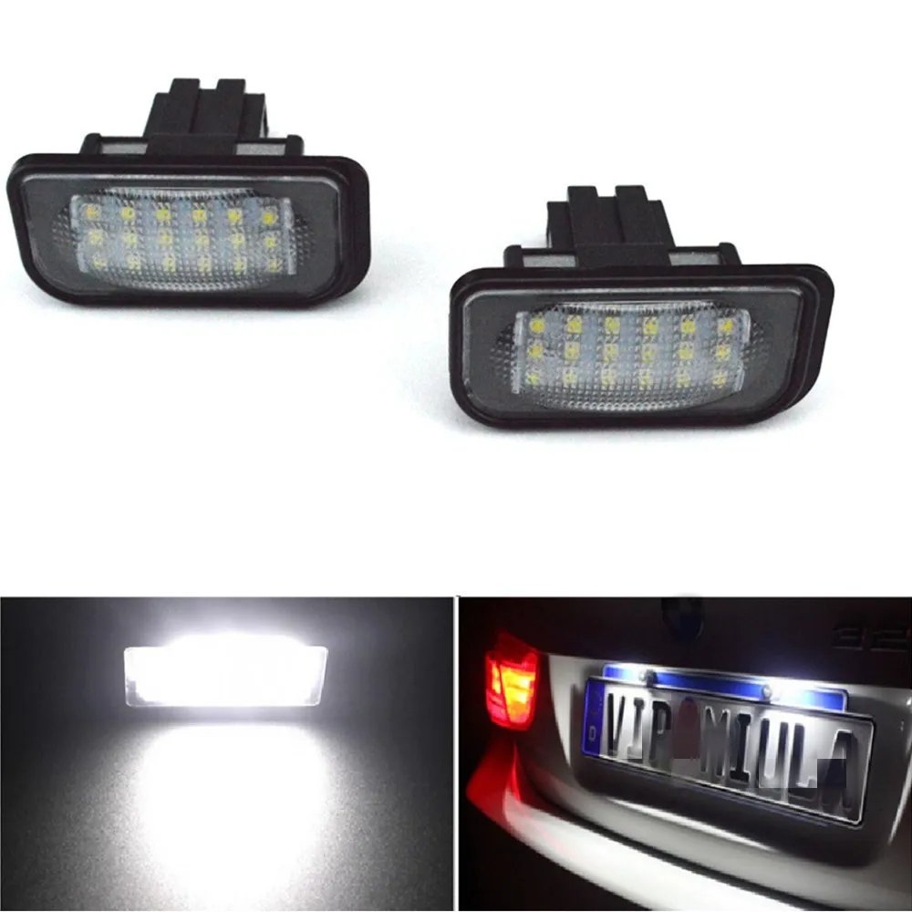 2Pcs LED License Plate Light Bulb No Error Canbus For Mercedes Benz W203 Sedan 4Door 2001-2007 Car-Styling Number Plate Lamp