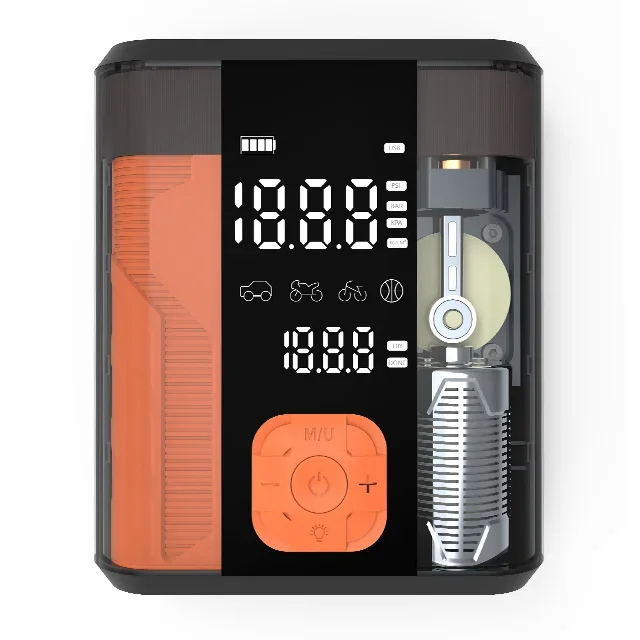 12000mAh Wholesale Auto Jump Starter LED Screen 24-Cylinder Tire Inflator Portable Emergency Car Starting Power