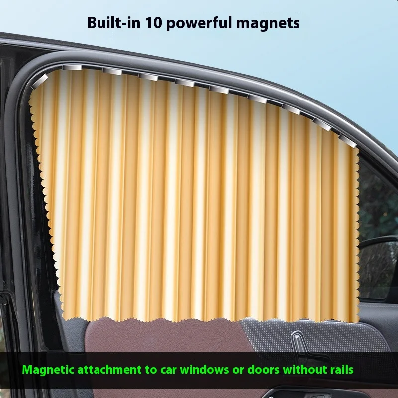 Car Curtain Sunshade Car Window Sun Protection Heat Insulation Curtain Magnetic Trackless Privacy Sunshade Car Accessories