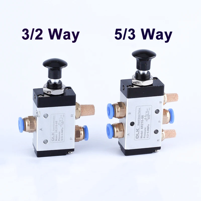 5/2 Way 4R210-08 4R310-10 4R410-15 Air Manual Valve 3R210-08 310-10 410-15 2 Way 3 Position Pneumatic Switch Control Valve