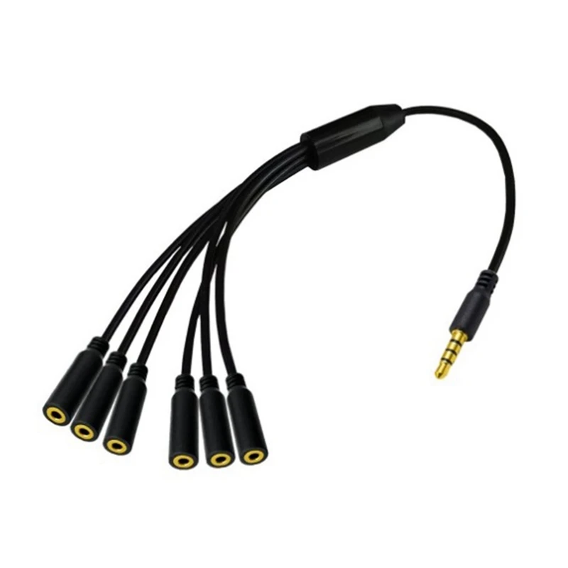 3.5Mm Earphone Splitter Cable 3.5Mm 1/8 Inch 4Pole TRRS Male Aux Cable Earphone Mic Audio Adapter-ABDQ