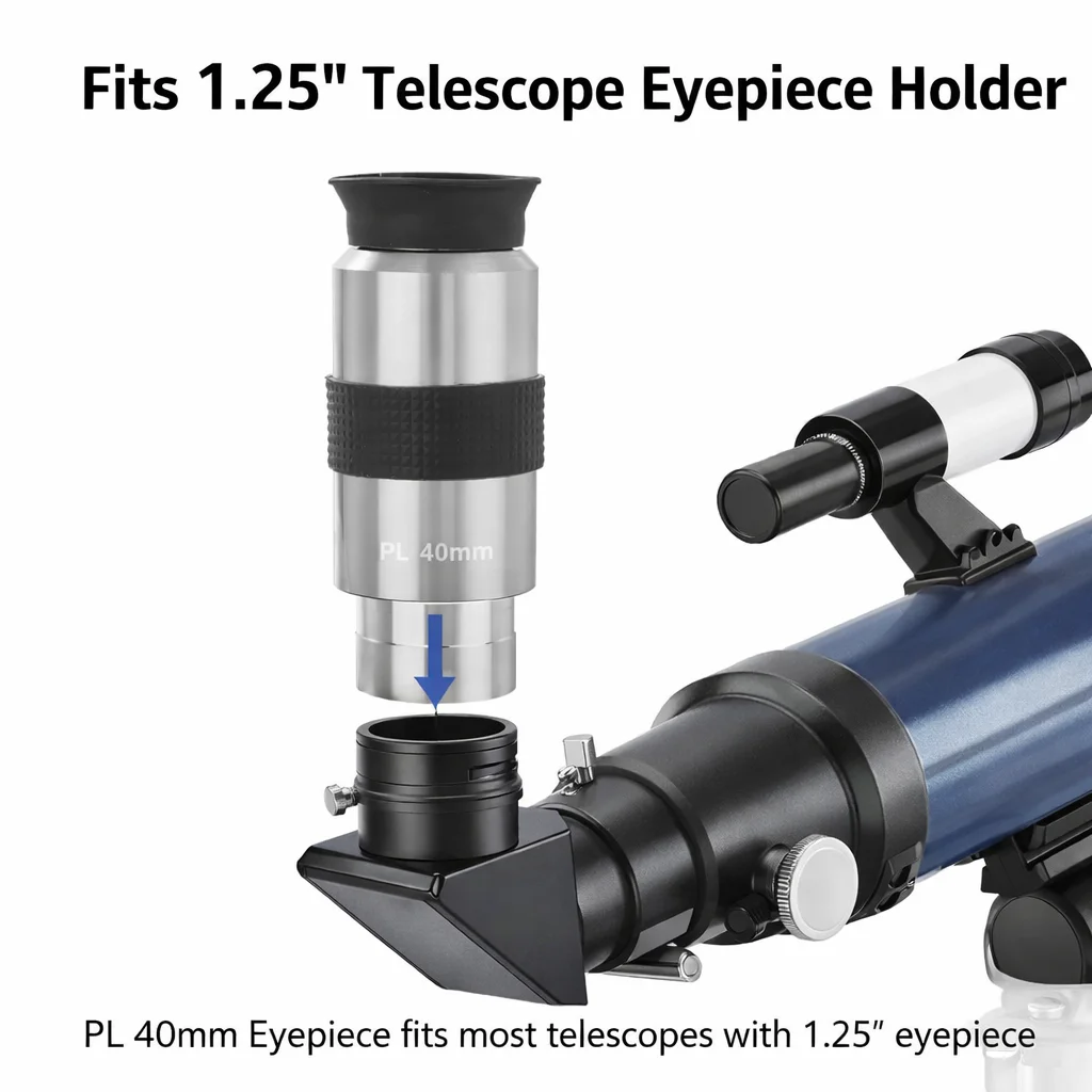 4-teiliges Plossl-Okular-Set, 1,25 Zoll Teleskopobjektiv, 40 mm, 32 mm, 10 mm, 4 mm, HD-Astronomie-Okular-Set für Planeten- und Tiefenhimmelbeobachtung – Detail 6
