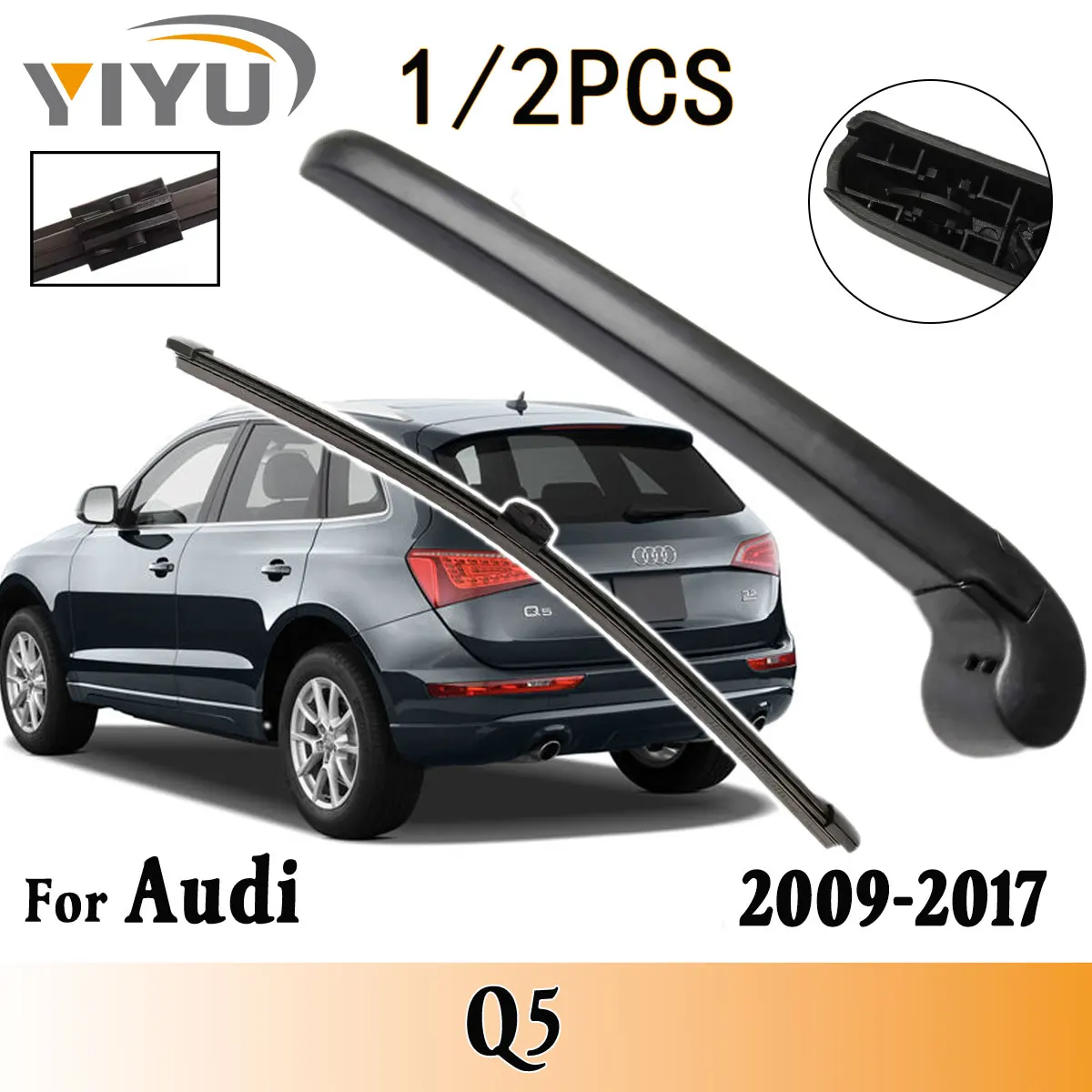 1/2PCS Rear Wiper Windshield Blade Wiper Arm Kit For Audi Q5	2009--2017 Windshield Windscreen Rear Window Accessories