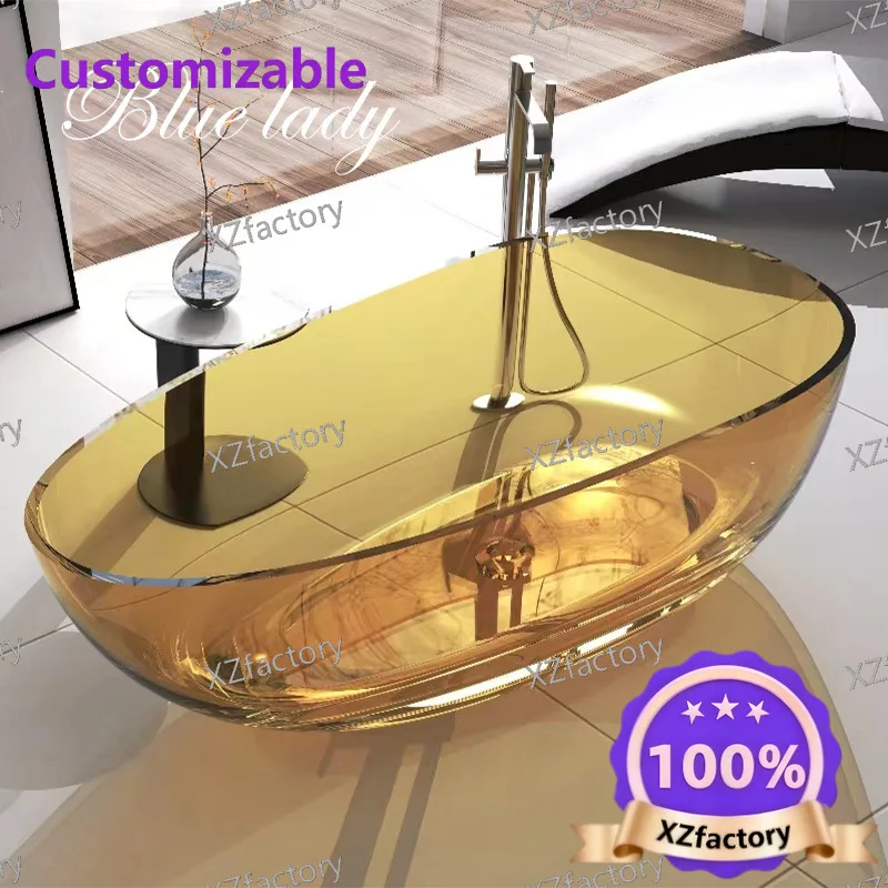 Factory Direct 2026 Top Rated Transparent Resin Crystal Bathtub Home Hotel Homestay Freestanding