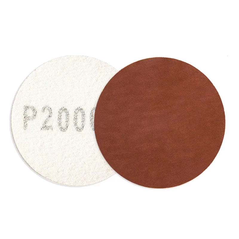 50mm Disc Sandpaper Self-Adhesive Sanding Disc Brushed Back Velvet Disc 2inch Flocked Air Grinder Sandpaper Disc Red Sand Polishing