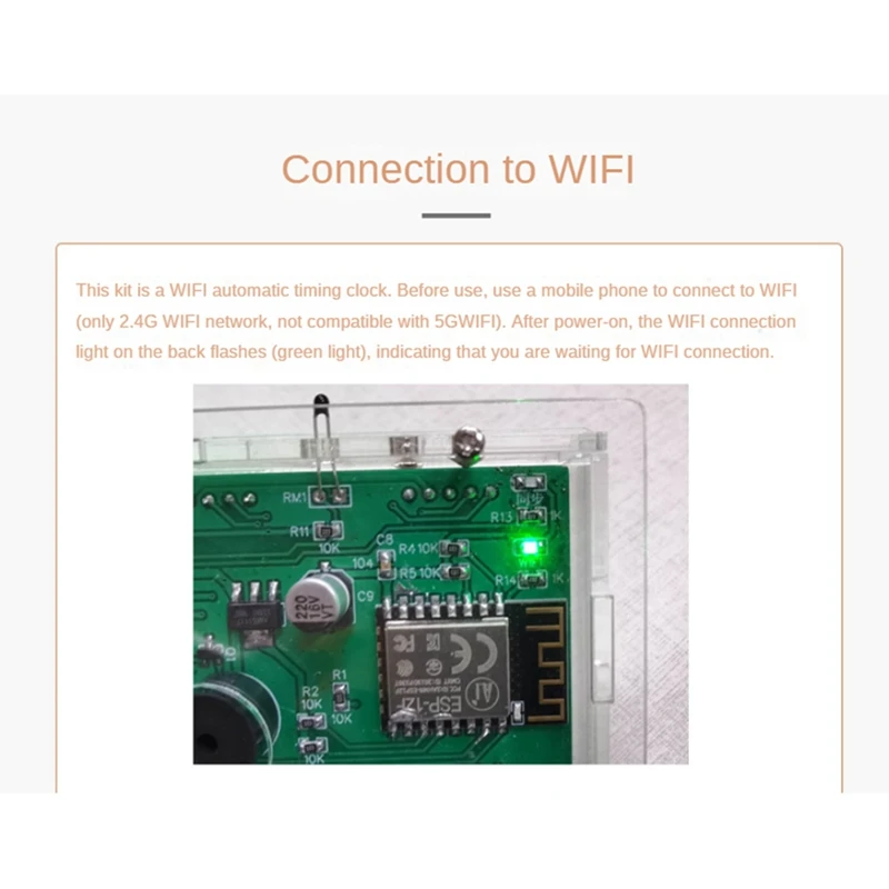 A48U ESP8266 WIFI Clock Network Timing Digital Display LED Dot Matrix Clock RED GREEN TIME Display