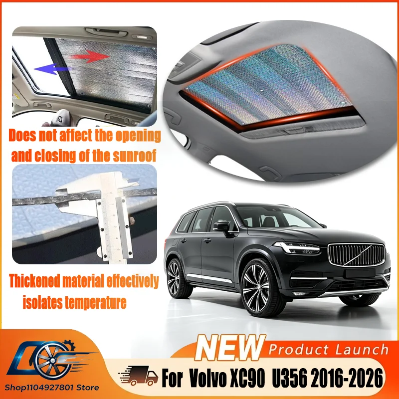 For  Volvo XC90  U356 2016-2026, Panoramic Roof Sunshade Anti-UV Heat Shield, Keeps Cabin Cool, Direct Fit.car sunshade