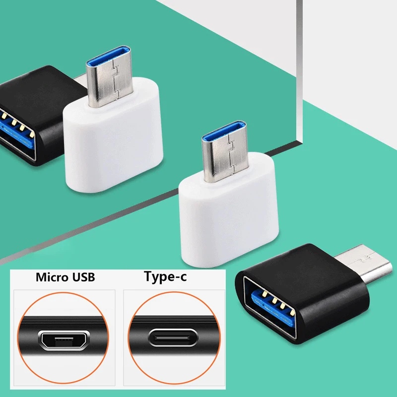 Adaptador USB Universal tipo C Mini OTG, convertidor Micro USB a USB para teléfonos Android, tableta tipo C, conector micro-usb a USB2.0