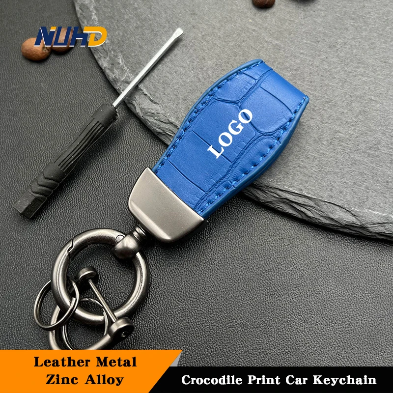 Chaveiro de carro de couro com logotipo metálico para Honda Accord, Civic, Avançado, Jazz, CRV, NS Odyssey, City Elysion, chaveiros, acessórios anti-perda