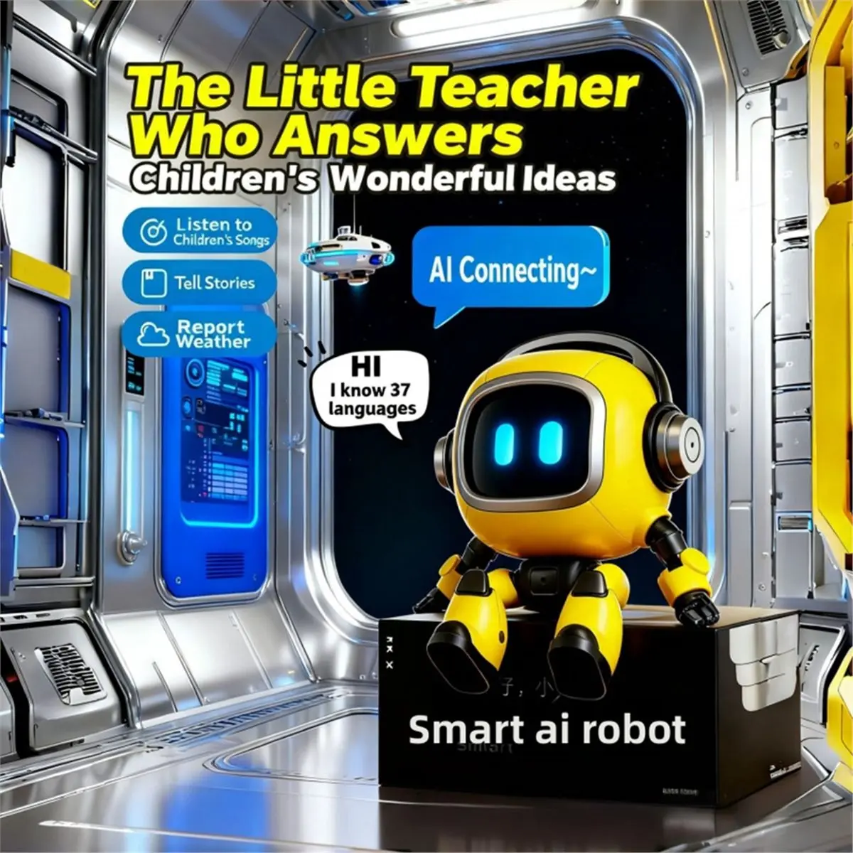 ABPF  AI Smart Robot Toy 37 Languages Voice Interactive Dialogue Desktop Toy with Intelligent Conversation for Kids