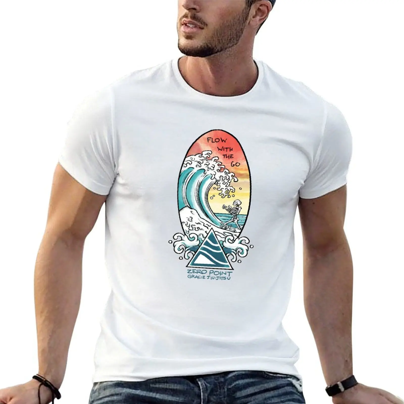 

FLOW WITH THE GO T-Shirt cotton t shirts man 100% t shirts for man cotton funny T-Shirt