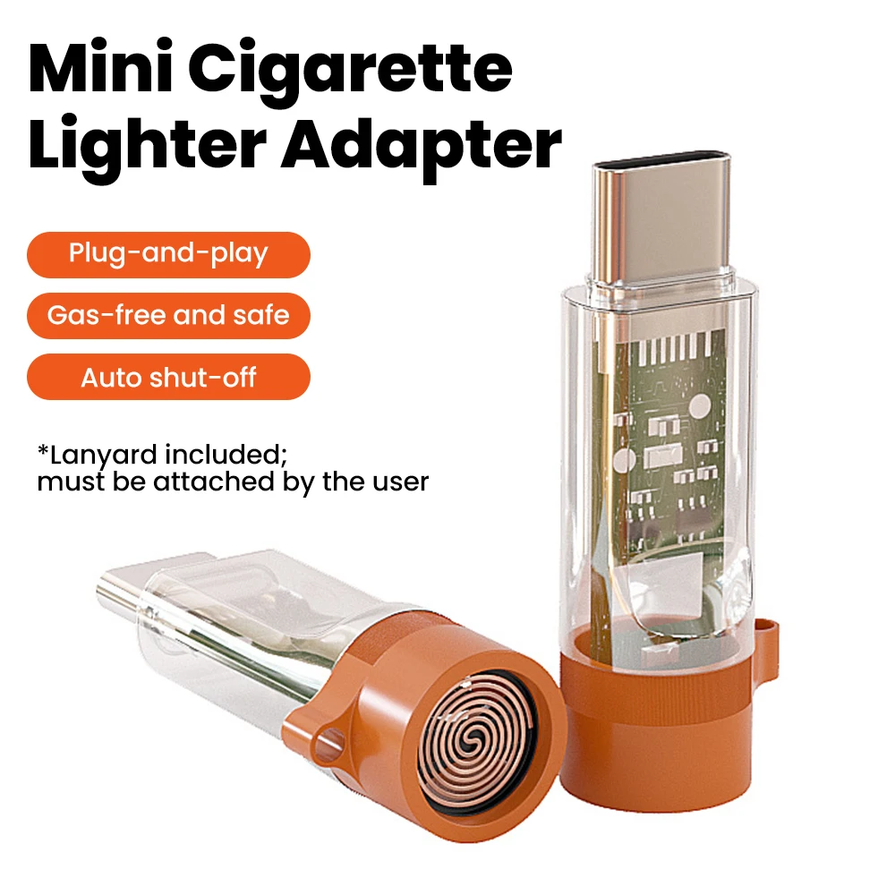 Tragbarer Mini Typ-C Handy-Zigarettenanzünder-Adapter, Windfester Outdoor-USB-C-Zigarettenanzünder für iPhone 15 16 17