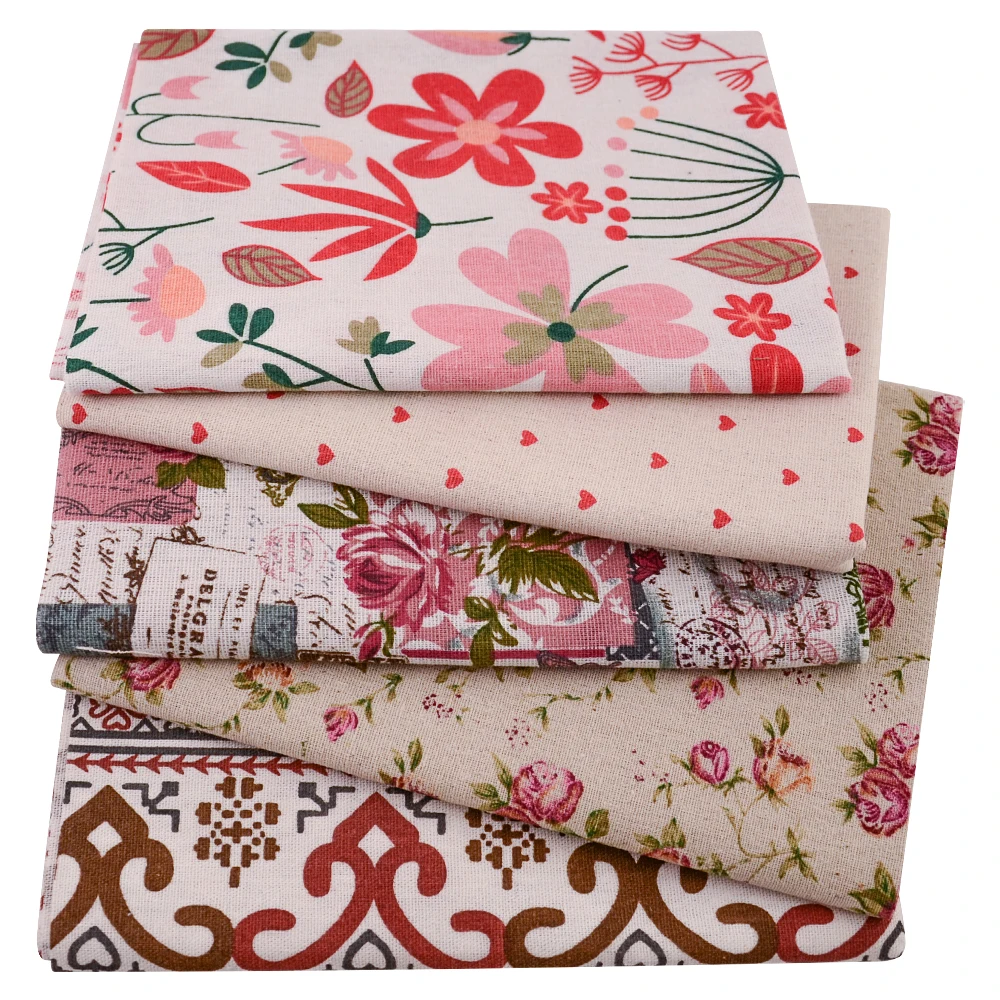Booksew bawełniana tkanina lniana metry ręcznie farbowana kwiaty Tissu Handmade obrus torba kurtyna poduszki kołdry materiał juta Telas