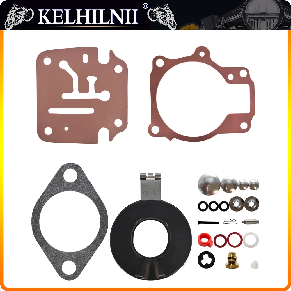 398729 Carburetor Repair Kit with Float For Johnson Evinrude 18-75 HP Re 396701 392061 Sierra 18-7222 18-7042 Mallory 9-37107