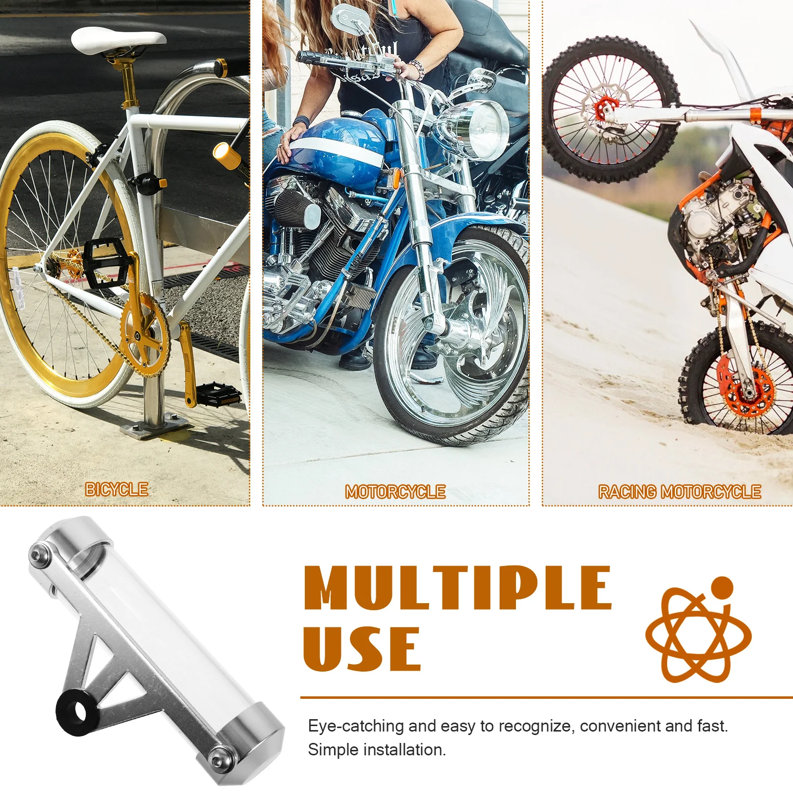 

Motorcycle Document Holder Acrylic Tube Durable Stainless Steel Stylish Design Easy Install Secure Storage Motorcycle Secure