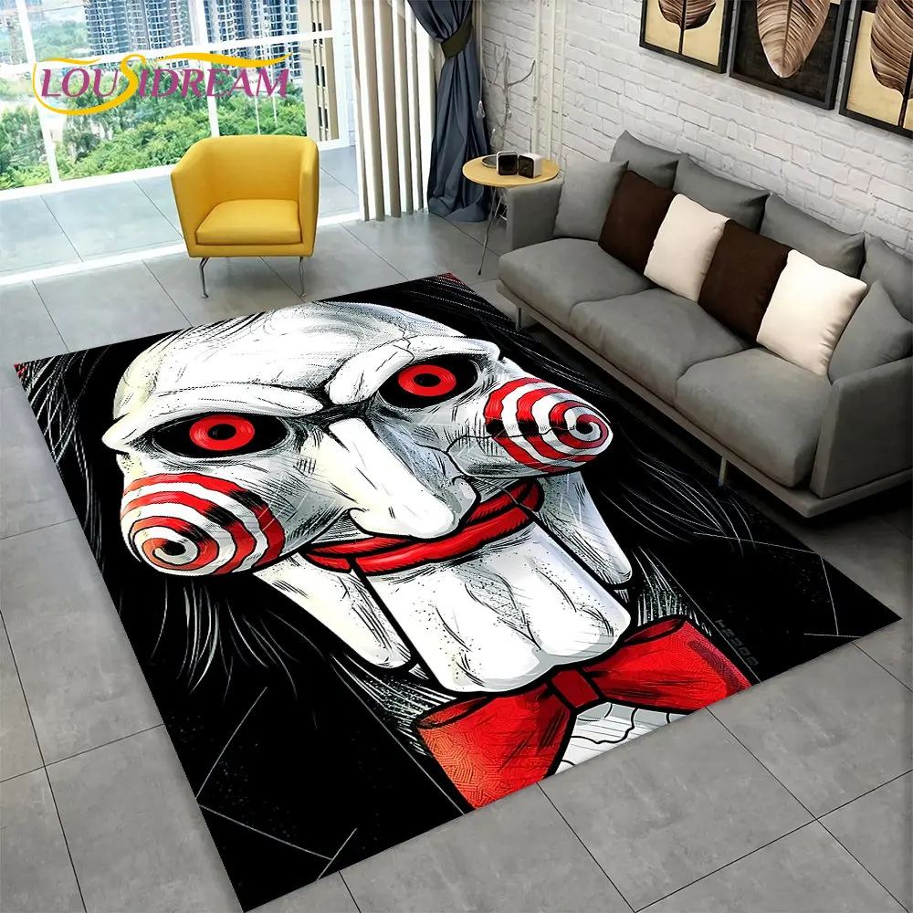 Horror Movie Character Chucky Saw Cartoon Area Rug,Carpet Rug for Living Room Bedroom Sofa Doormat Decoration Non-slip Floor Mat