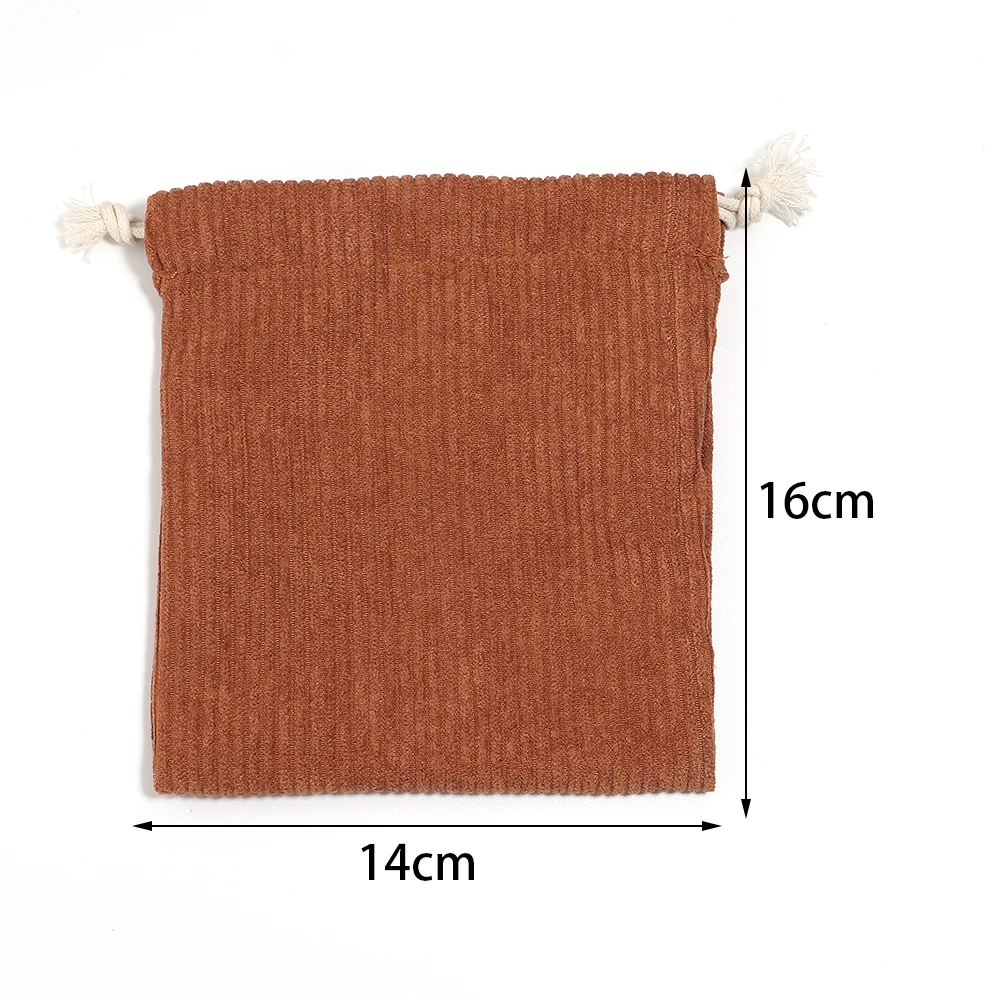 2pcs/lot Solid Color Corduroy Drawstring Storage Bags Jewelry Gift Packaging Bag Travel Cosmetic Lipstick Makeup Organizer Pouch