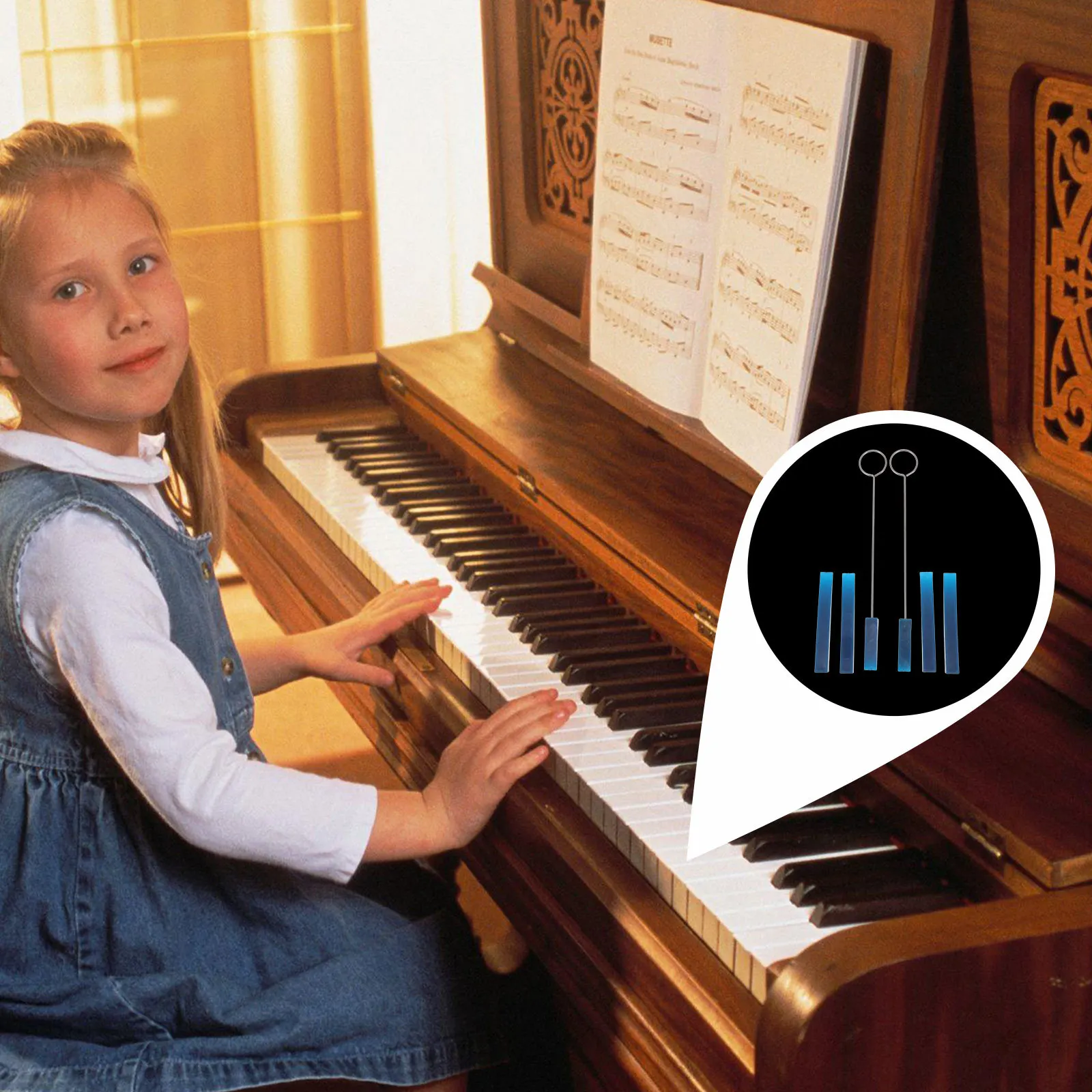 6 قطعة ضبط البيانو المطاط إسفين كتم تحديد أداة الأزرق دائم المطاط المواد البيانو اكسسوارات أداة الصيانة العملية